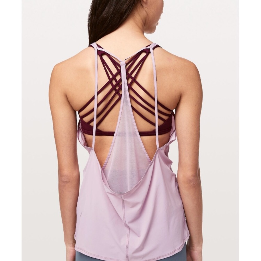 Lululemon Athletica Red and Purple Backless Tank Top
